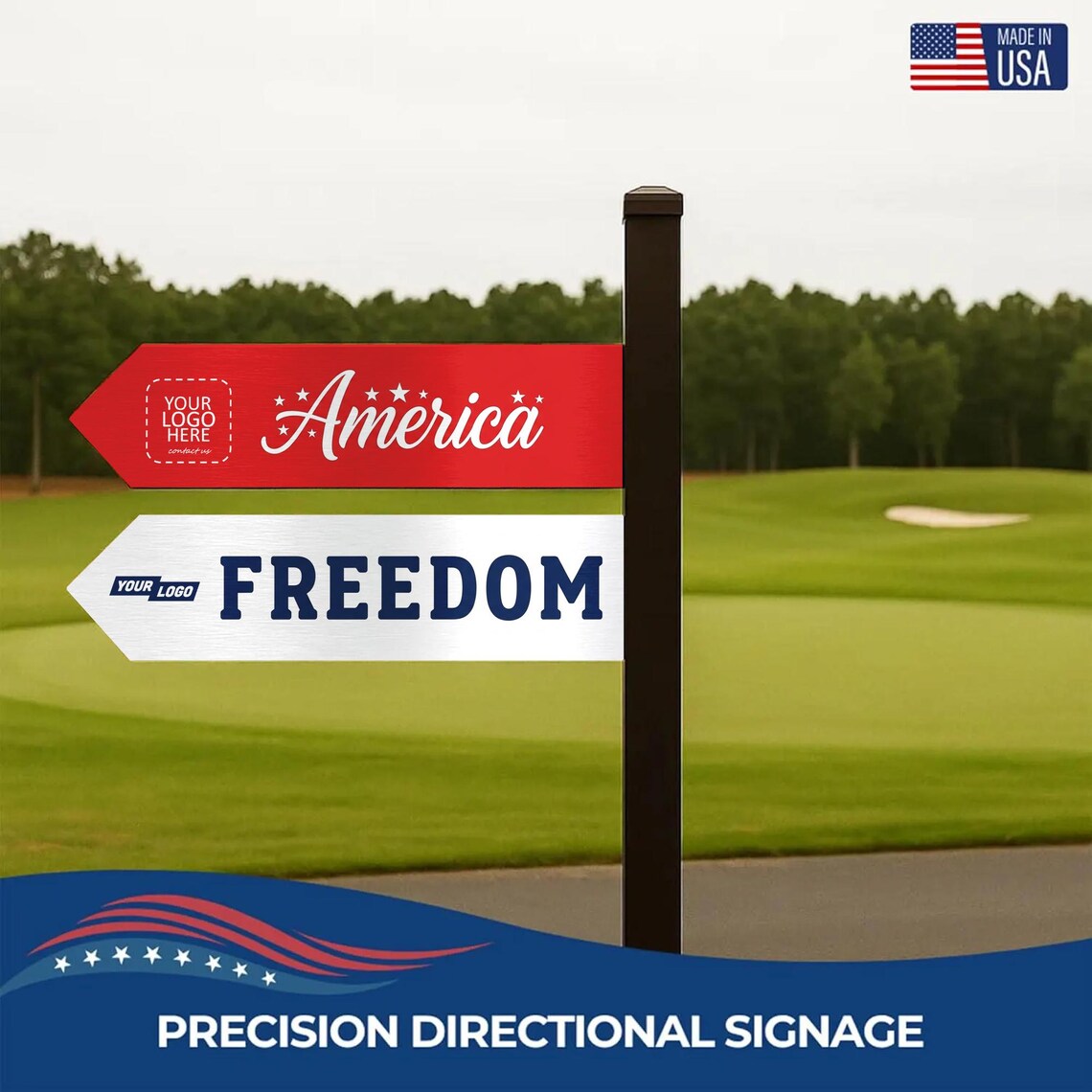 Per Design 250th 4th of July Metal Arrow Sign
