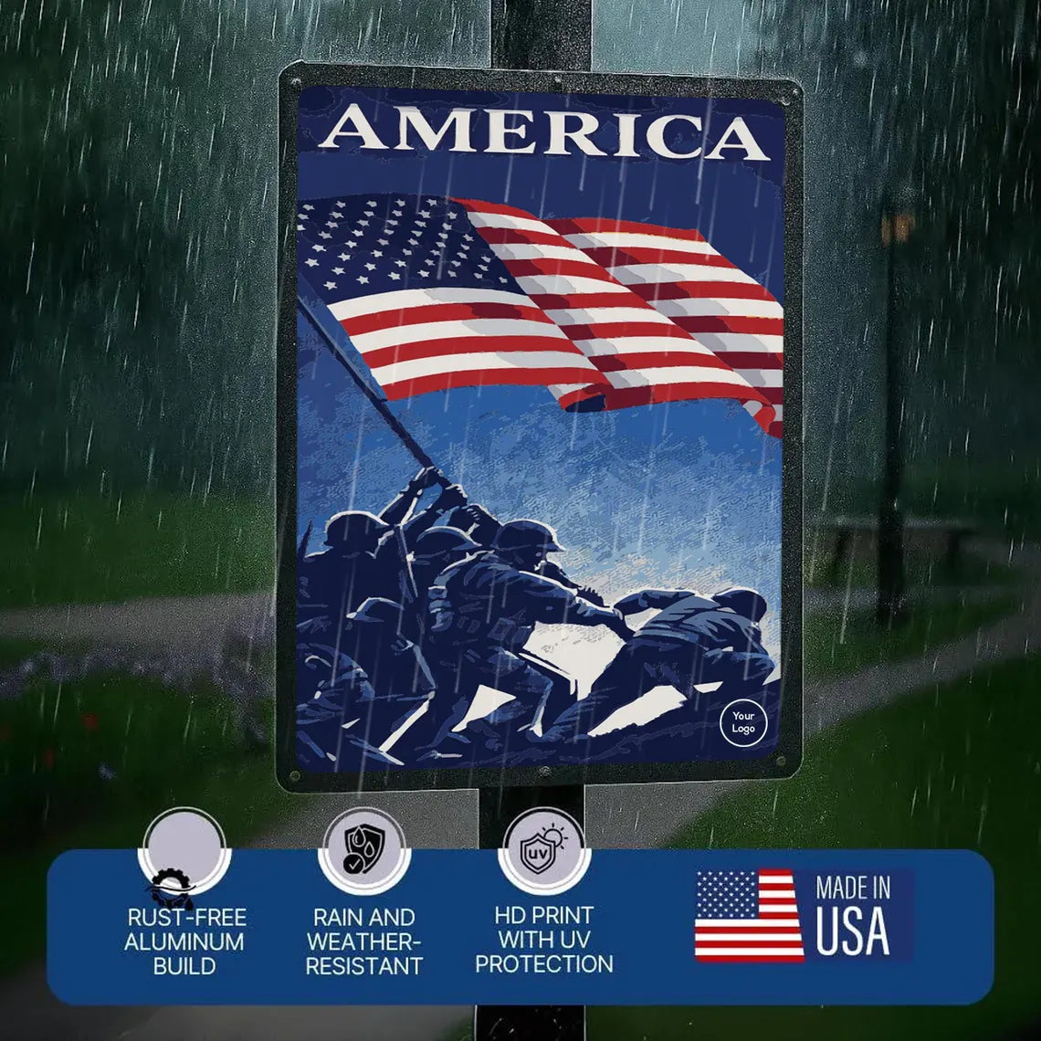 Per Design 250th 4th of July Outdoor Metal Poster