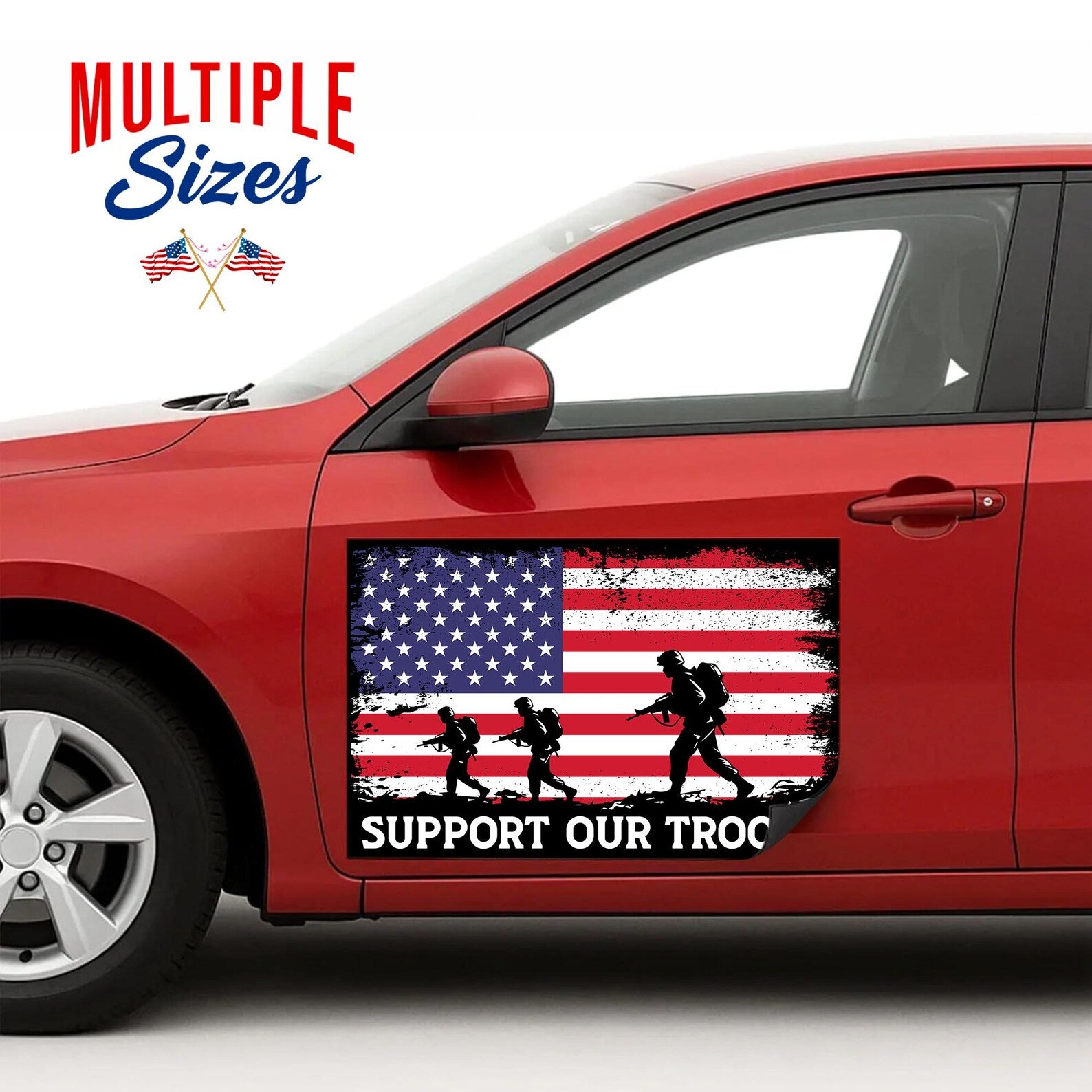 Support Our Troops Car Magnet Sign
