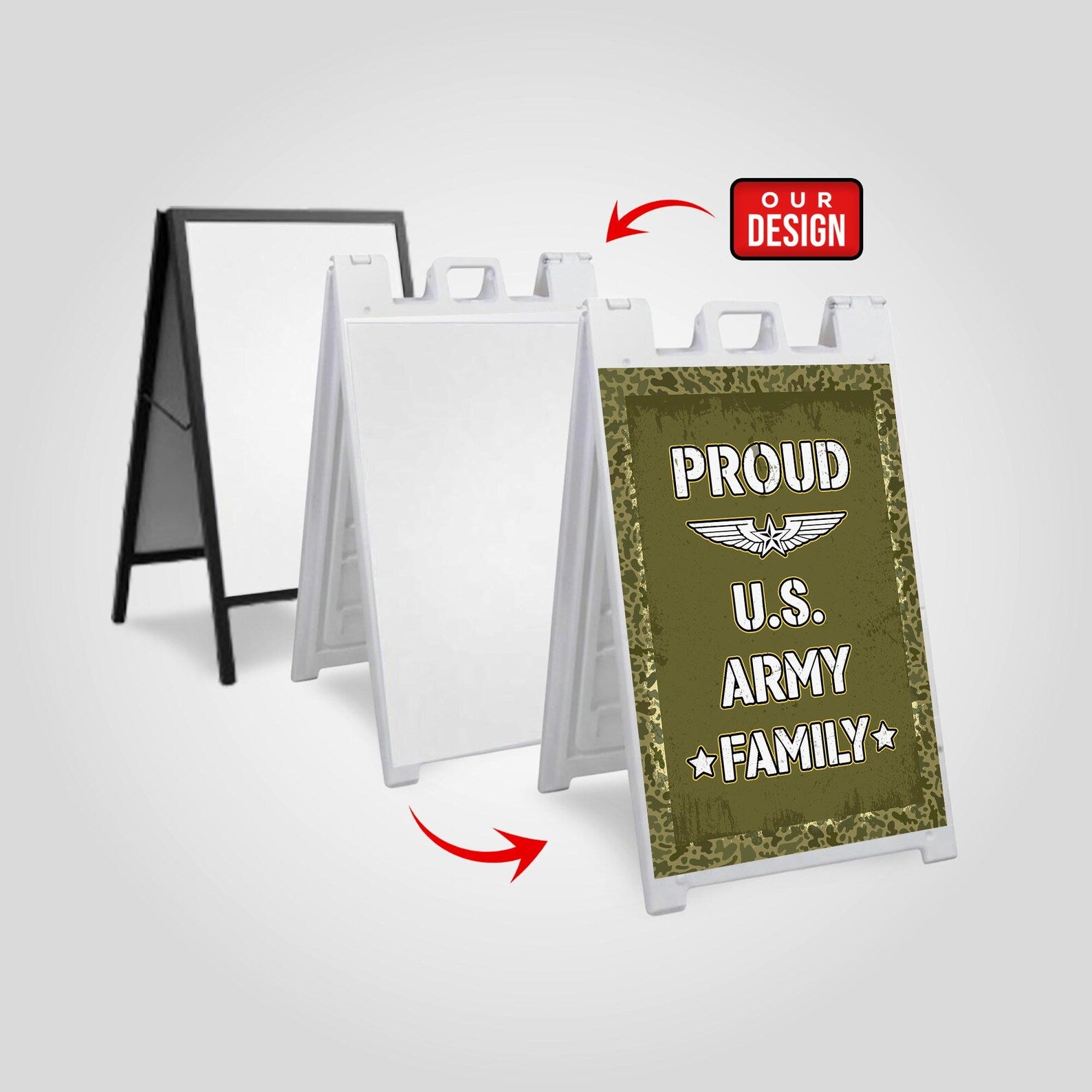 Proud Army Family Military Yard A frame Insert