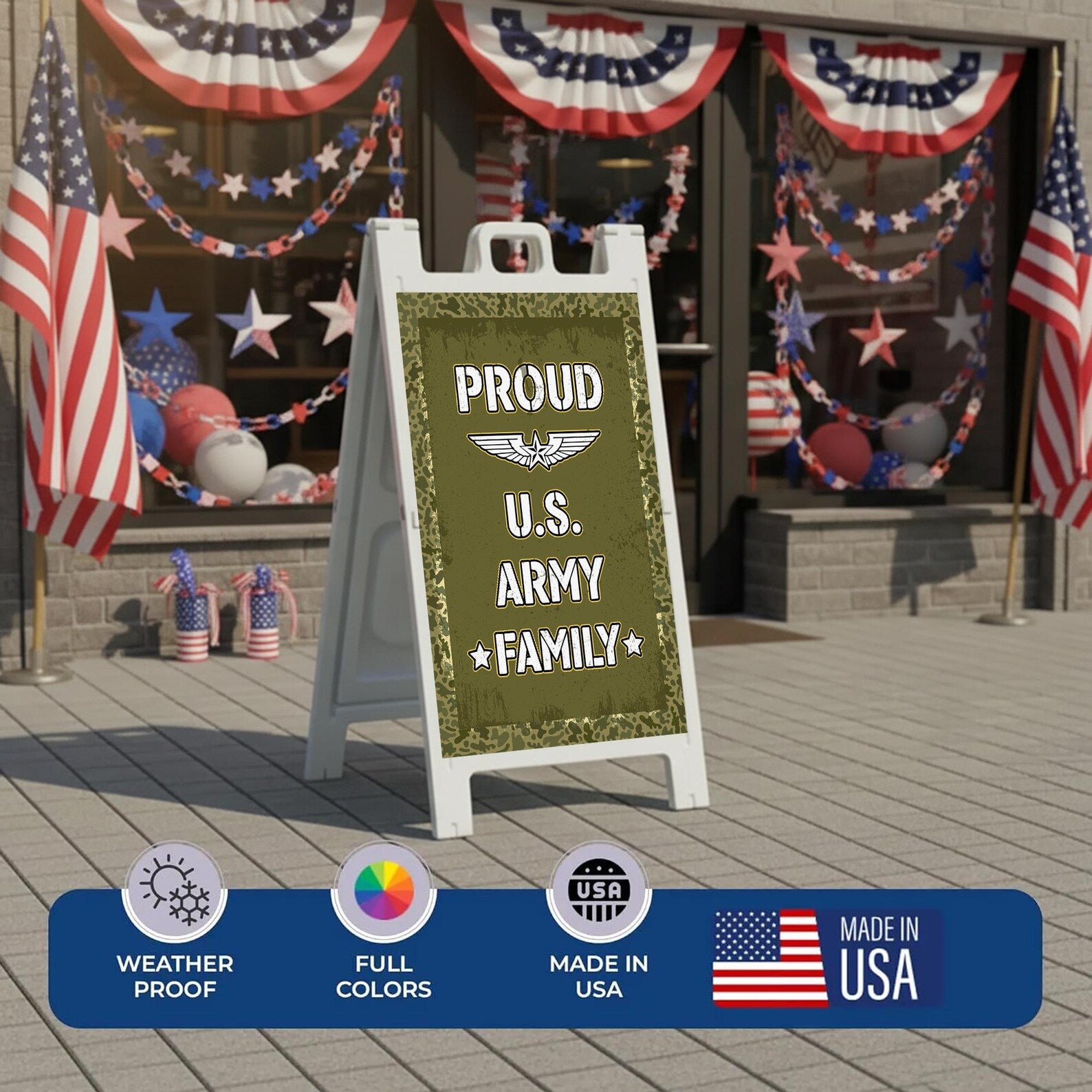 Proud Army Family Military Yard A frame Insert