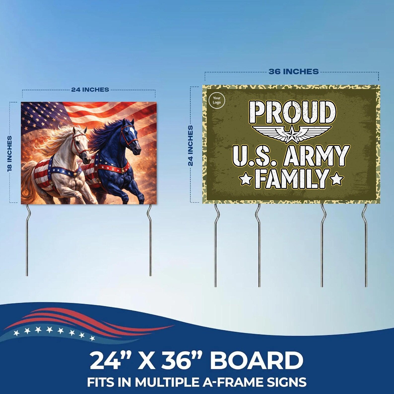 Proud Army Family Yard Sign with Metal Stakes