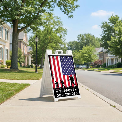 Support Our Troops Yard Sign, Patriotic USA Military Family Pride