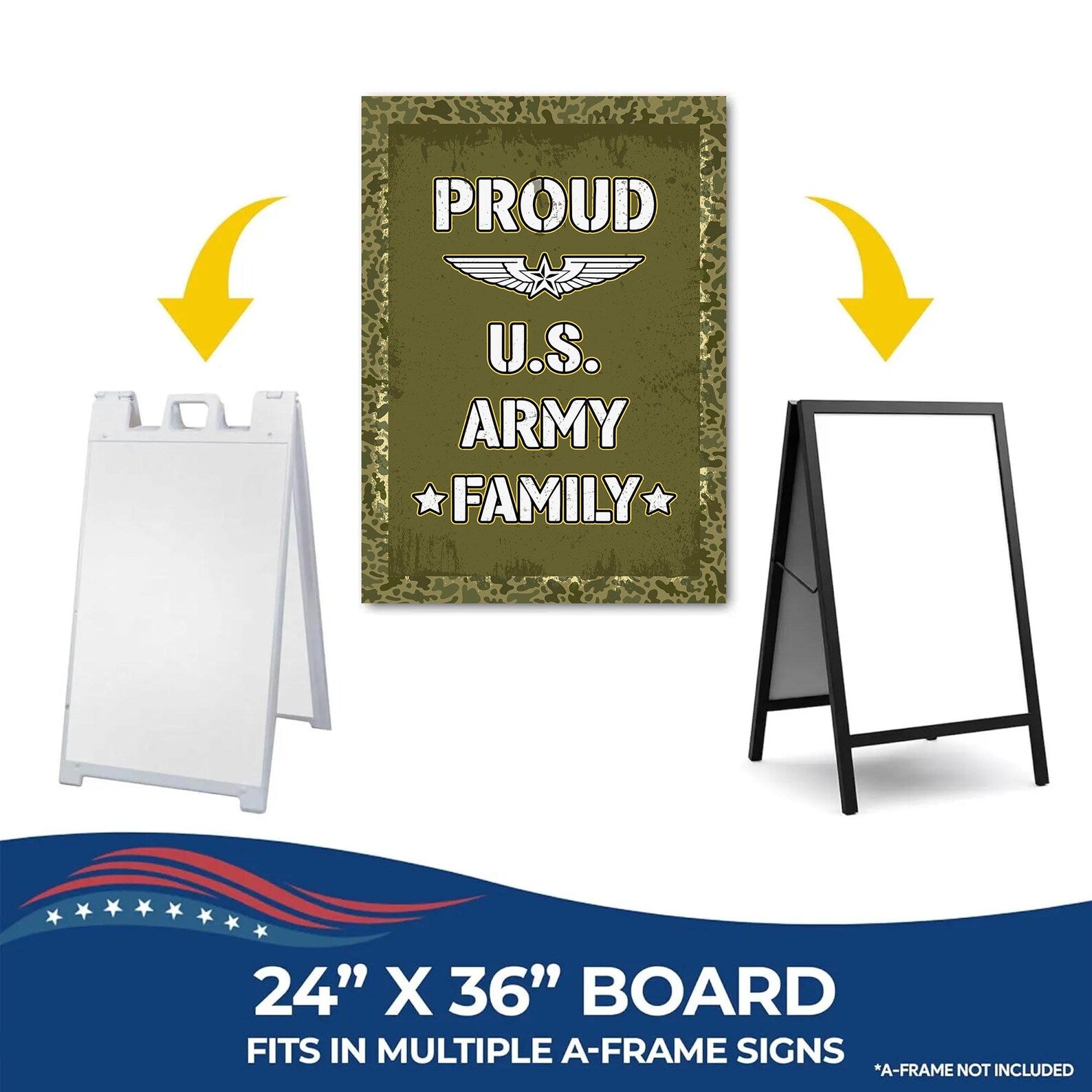 Proud Army Family Military Yard A frame Insert