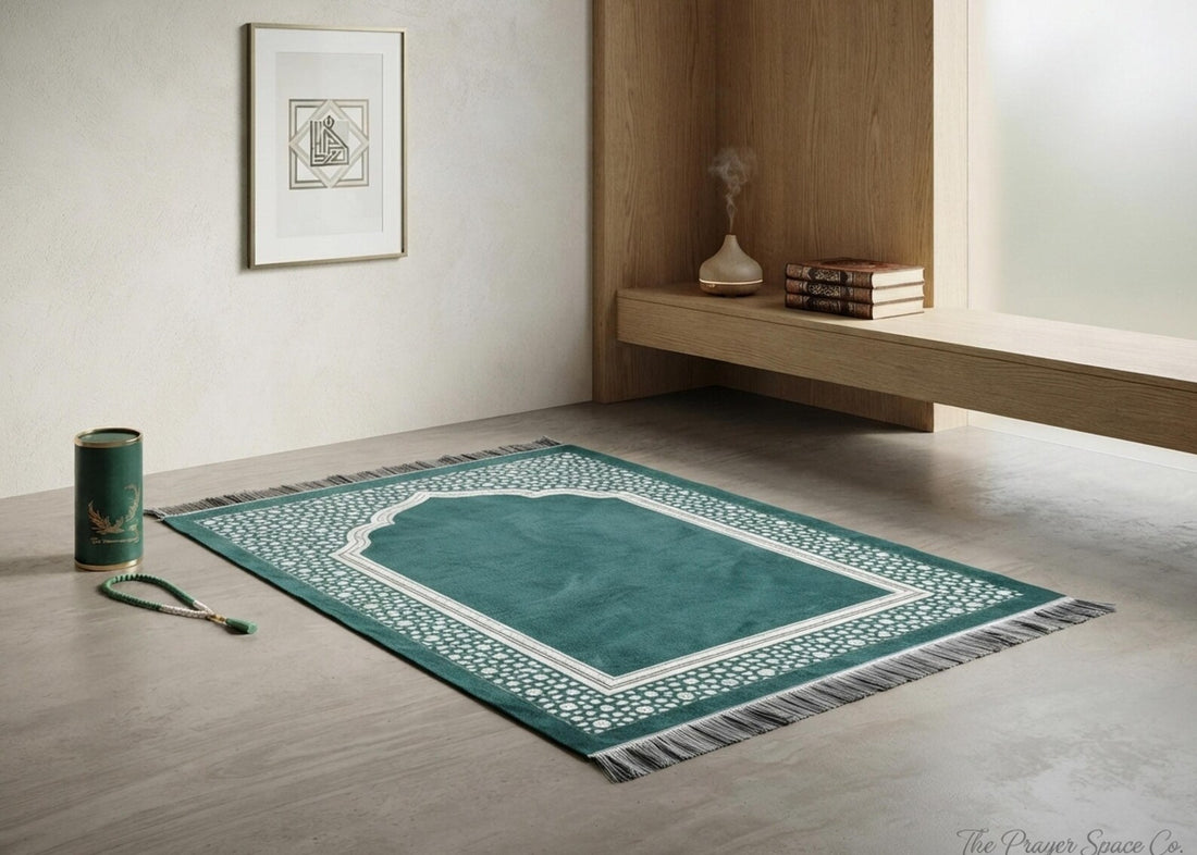 Green Islamic Prayer Rug Muslim Prayer Mat Luxury Janamaz Turkish Style Prayer Carpet Ramadan Gift Islamic Home Decor Salah Mat