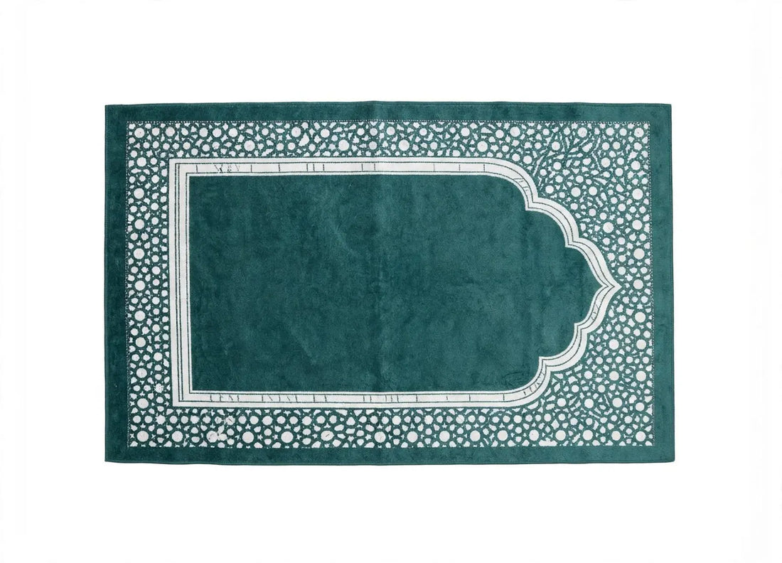 Green Islamic Prayer Rug Muslim Prayer Mat Luxury Janamaz Turkish Style Prayer Carpet Ramadan Gift Islamic Home Decor Salah Mat