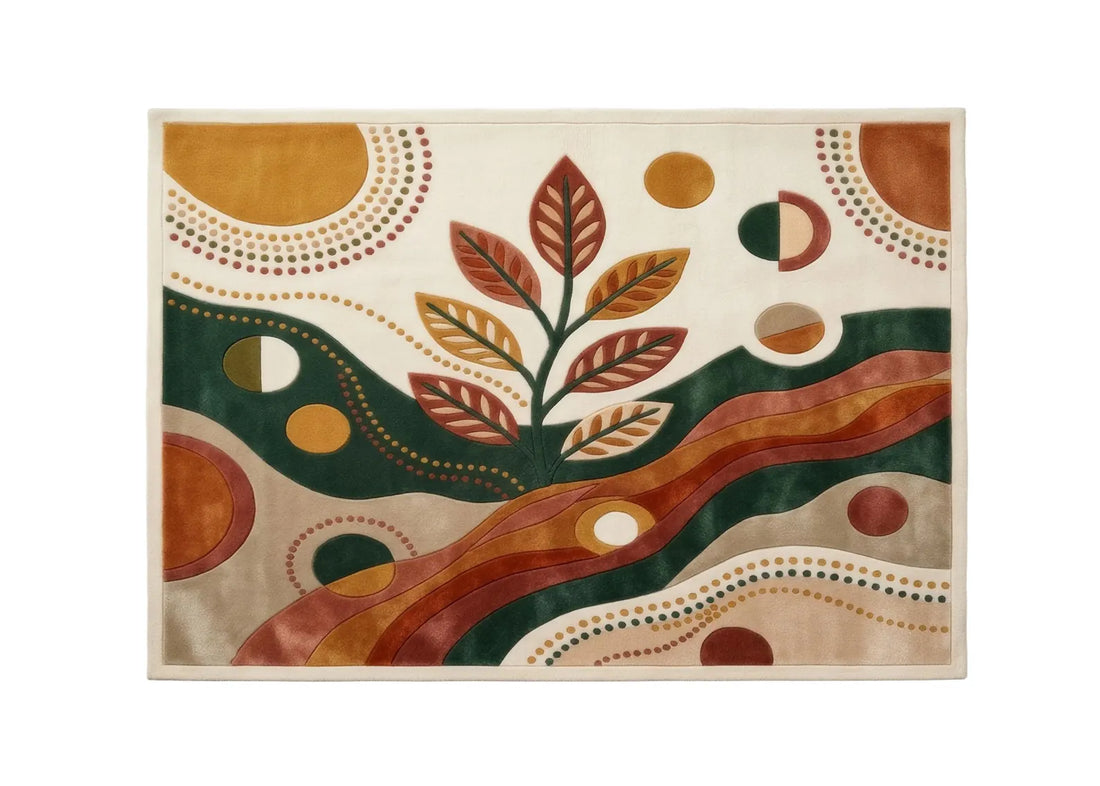 Modern Abstract Area Rug Colorful Geometric Office CarpetMid Century Modern Rug Boho Living Room Decor Contemporary Home Office Rug