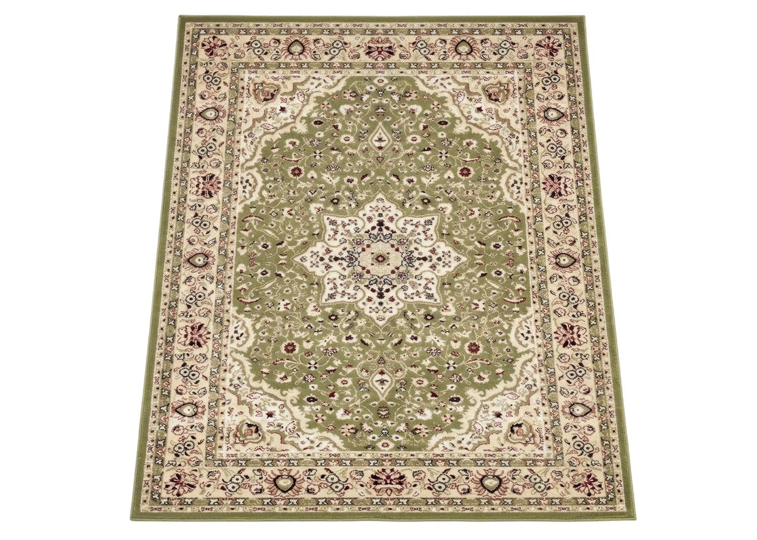 Sage Green Vintage Persian Rug Traditional Floral Area Carpet Elegant Oriental Medallion Rug Classic Living Room Decor