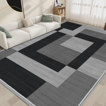 Modern Geometric Area Rug Abstract Carpet with Non Slip Backing Large Contemporary Rug for Living Room Bedroom Office Home Decor