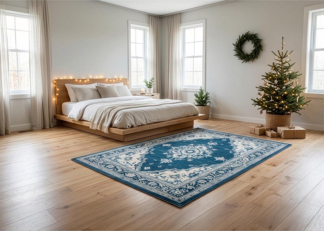 Non Slip Persian Area Rug Vintage Oriental Carpet Distressed Floral Rug Traditional Medallion Design Elegant Living Room and Bedroom Decor