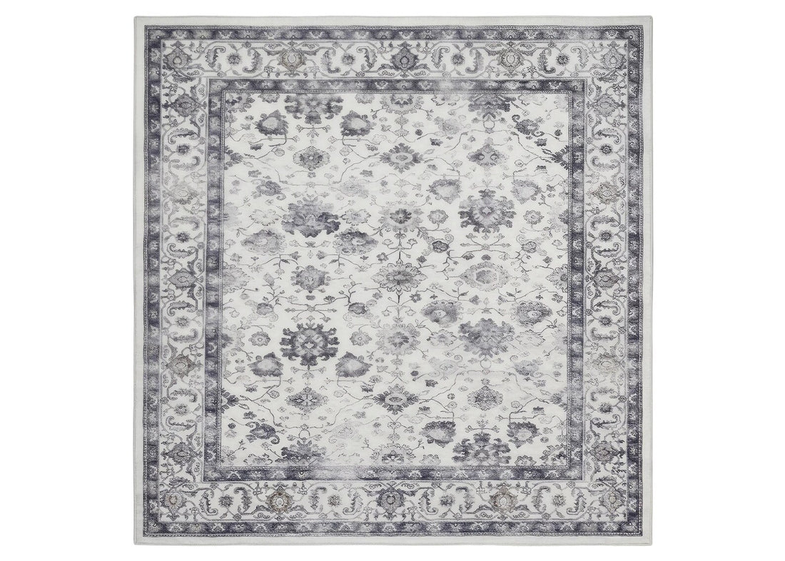 Vintage Persian Style Area Rug Gray Ivory Floral Carpet Distressed Traditional Oriental Rug Elegant Living Room and Bedroom Decor