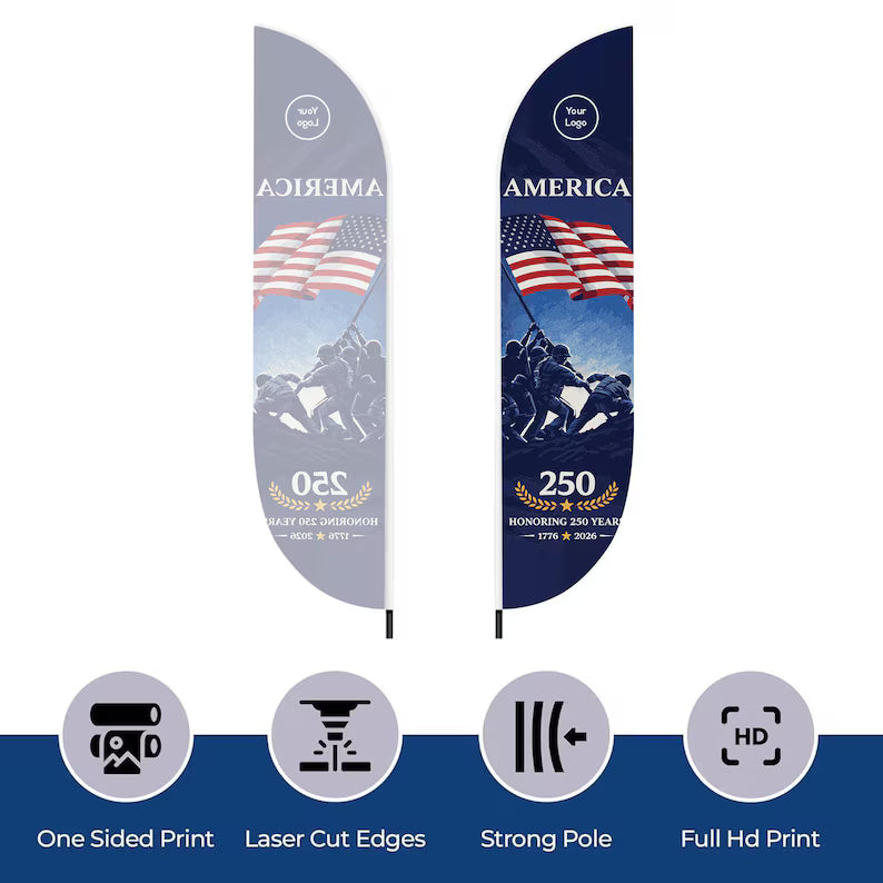 Per Design 250th 4th of July Feather Flag 180"x30"
