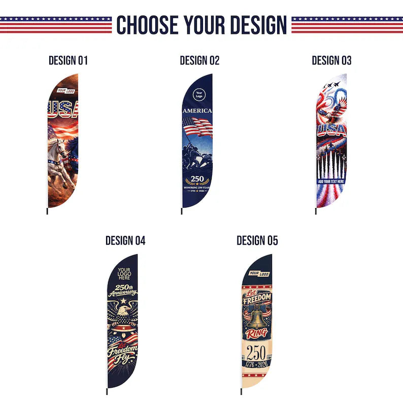 Per Design 250th 4th of July Feather Flag 180"x30"