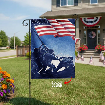 Custom 250th 4th of July Garden Flag 12” x 18” with Pole