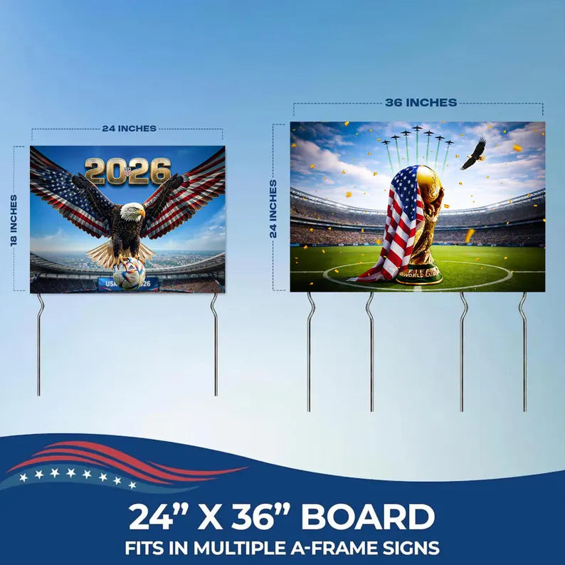 Custom FIFA World Cup Yard Sign with Stakes