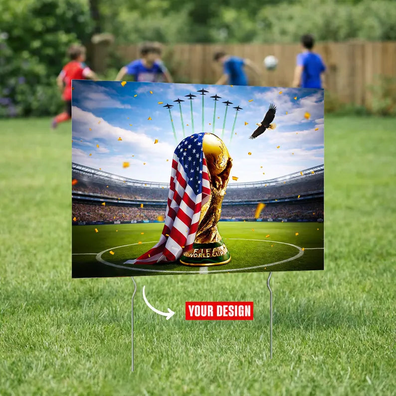 Custom FIFA World Cup Yard Sign with Stakes