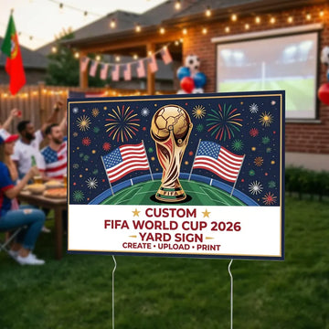 Custom FIFA World Cup Yard Sign with Stakes