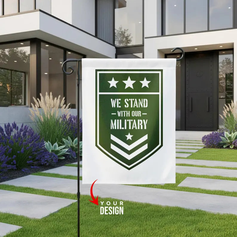 Custom Military Garden Flag 12x18 with Stand