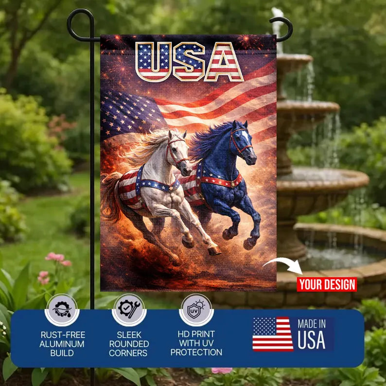 Custom Military Garden Flag 12x18 with Stand