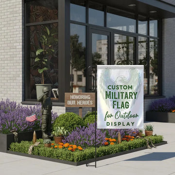 Custom Military Garden Flag 12x18 with Stand