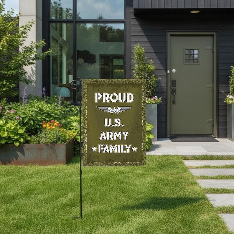 Proud US Army Family Garden Flag 12x18 with Pole