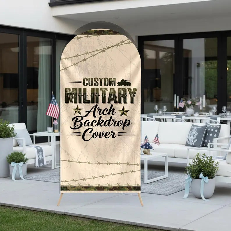 Custom USA Army Family Arch Backdrop Cover