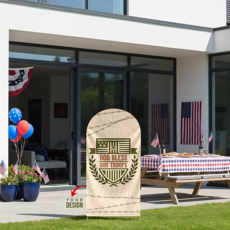 Custom USA Army Family Arch Backdrop Cover