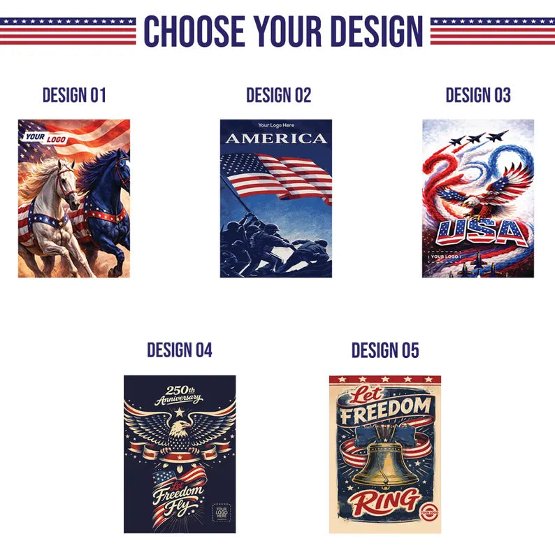 Per Design 250th 4th of July Garden Flag 12x18 with Pole