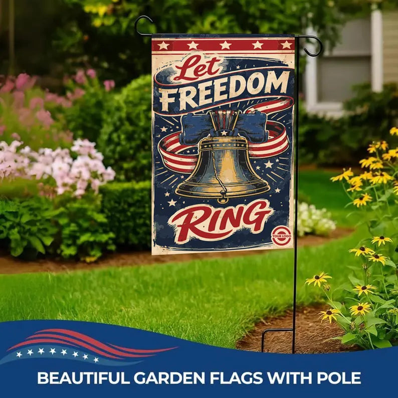 Per Design 250th 4th of July Garden Flag 12x18 with Pole