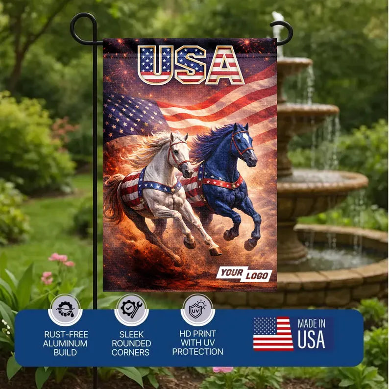 Per Design 250th 4th of July Garden Flag 12x18 with Pole