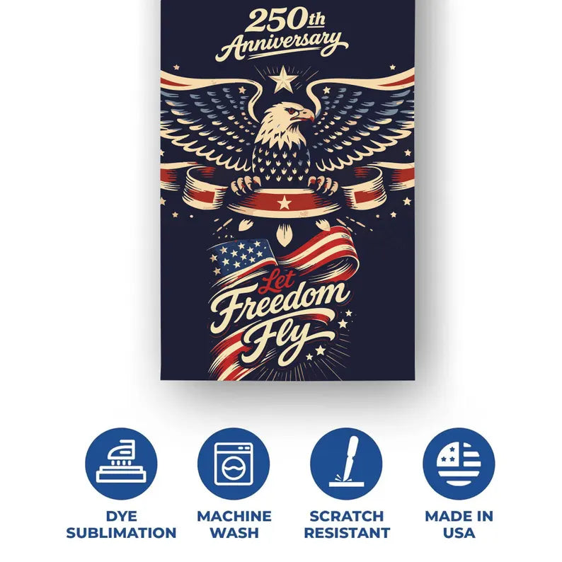 Custom 250th 4th of July Hanging Canvas Wall Art 16x35
