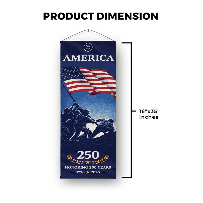 Per Design 250th 4th of July Hanging Canvas Wall Art 16x35