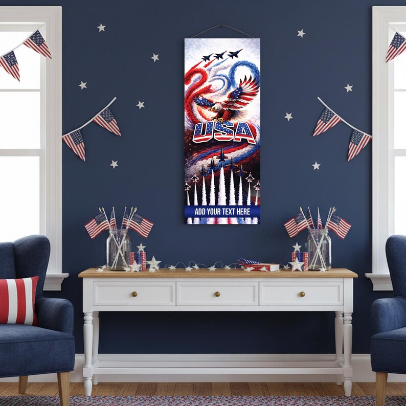Per Design 250th 4th of July Hanging Canvas Wall Art 16x35