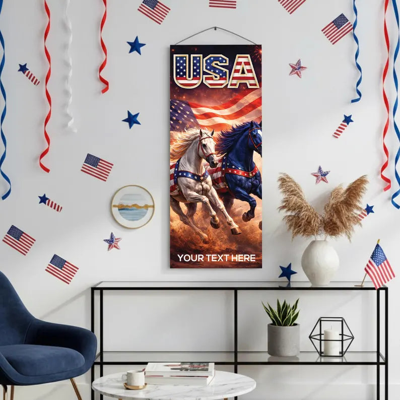 Per Design 250th 4th of July Hanging Canvas Wall Art 16x35