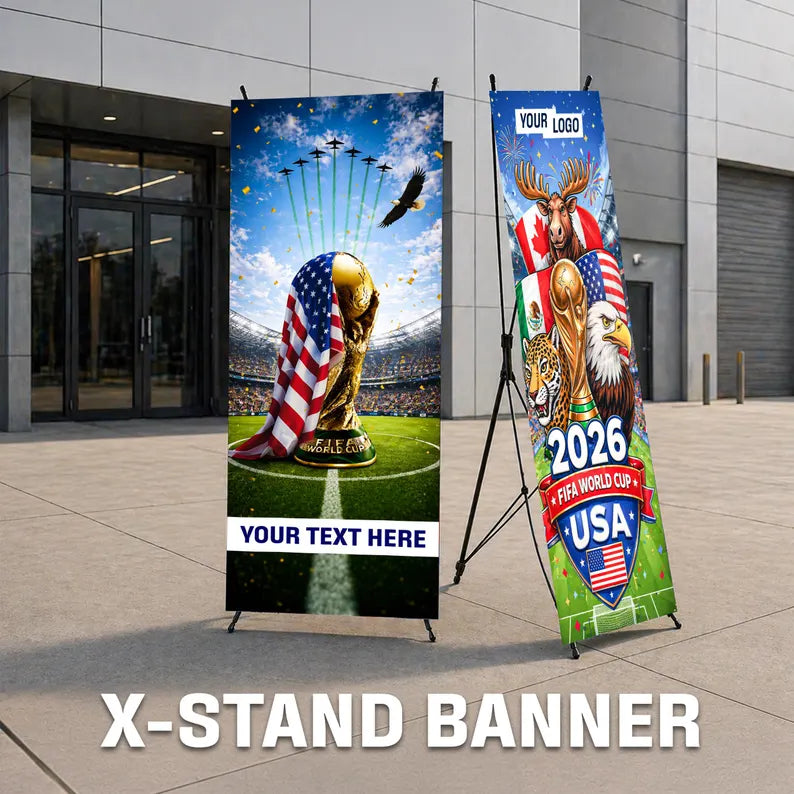 Pre design FIFA World Cup 2026 Banner with X Stand