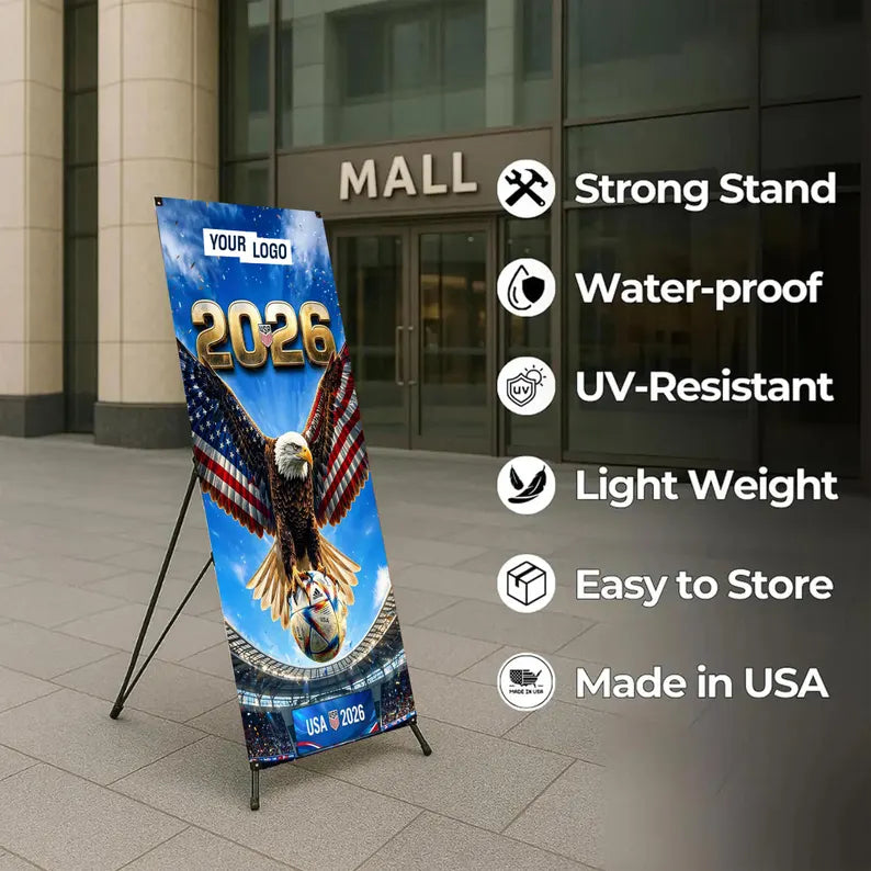 Pre design FIFA World Cup 2026 Banner with X Stand