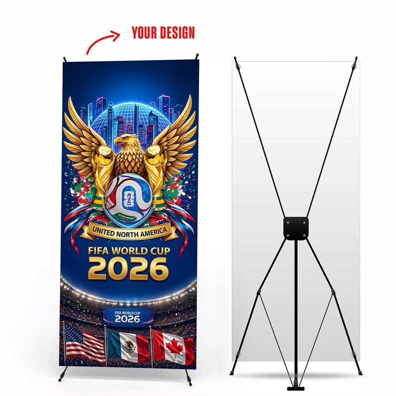 Custom FIFA World Cup 2026 Banner with X Stand