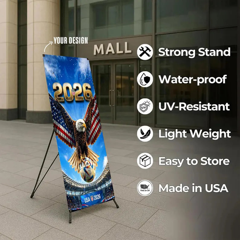 Custom FIFA World Cup 2026 Banner with X Stand