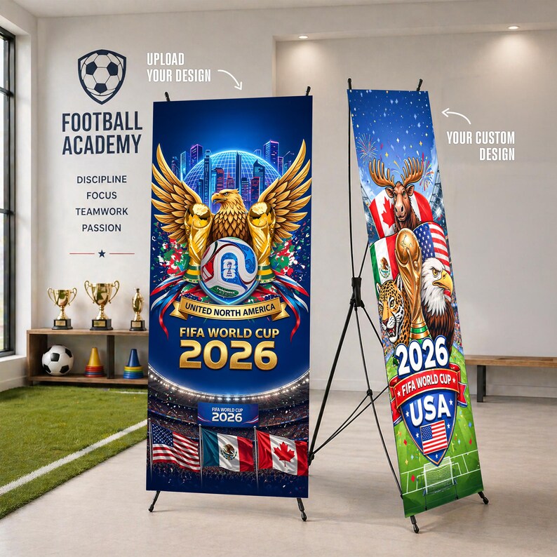 Custom FIFA World Cup 2026 Banner with X Stand