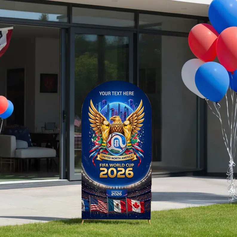 FIFA World Cup 2026 Arch Backdrop Cover, Soccer Fan Party Banner