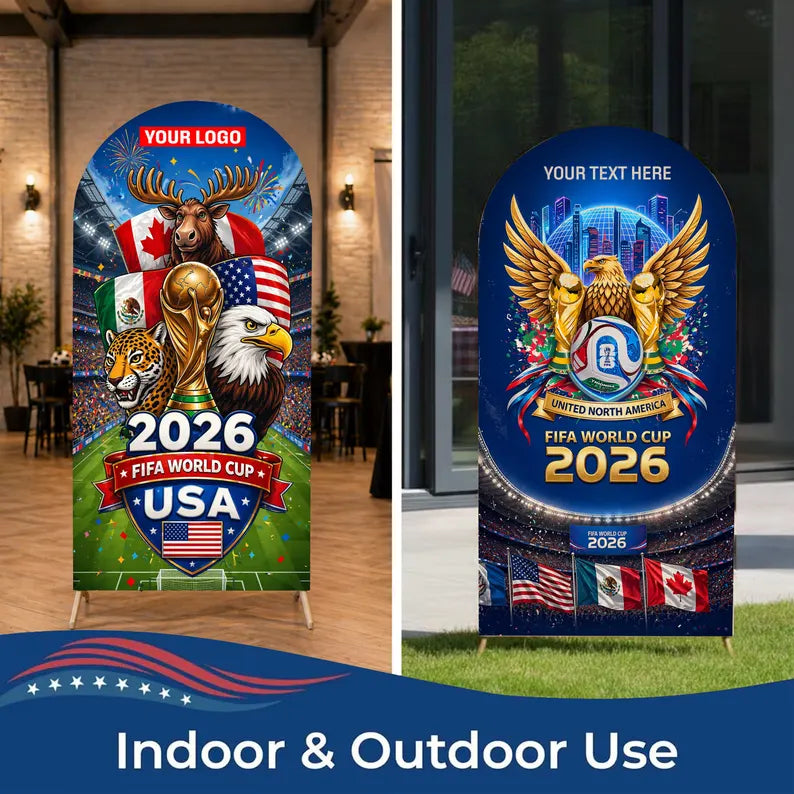 FIFA World Cup 2026 Arch Backdrop Cover, Soccer Fan Party Banner