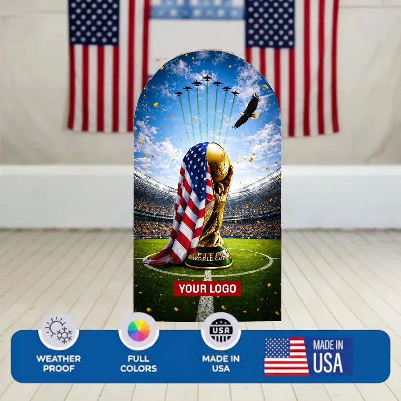 FIFA World Cup 2026 Arch Backdrop Cover, Soccer Fan Party Banner
