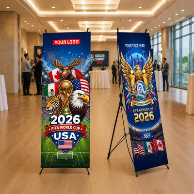 Pre design FIFA World Cup 2026 Banner with X Stand