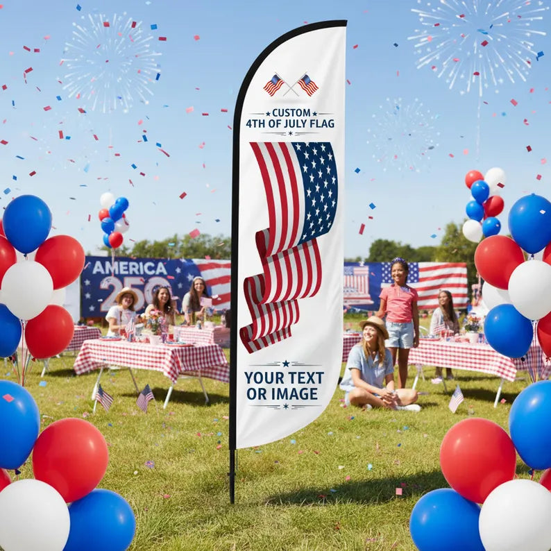 Custom 250th 4th of July Feather Flag