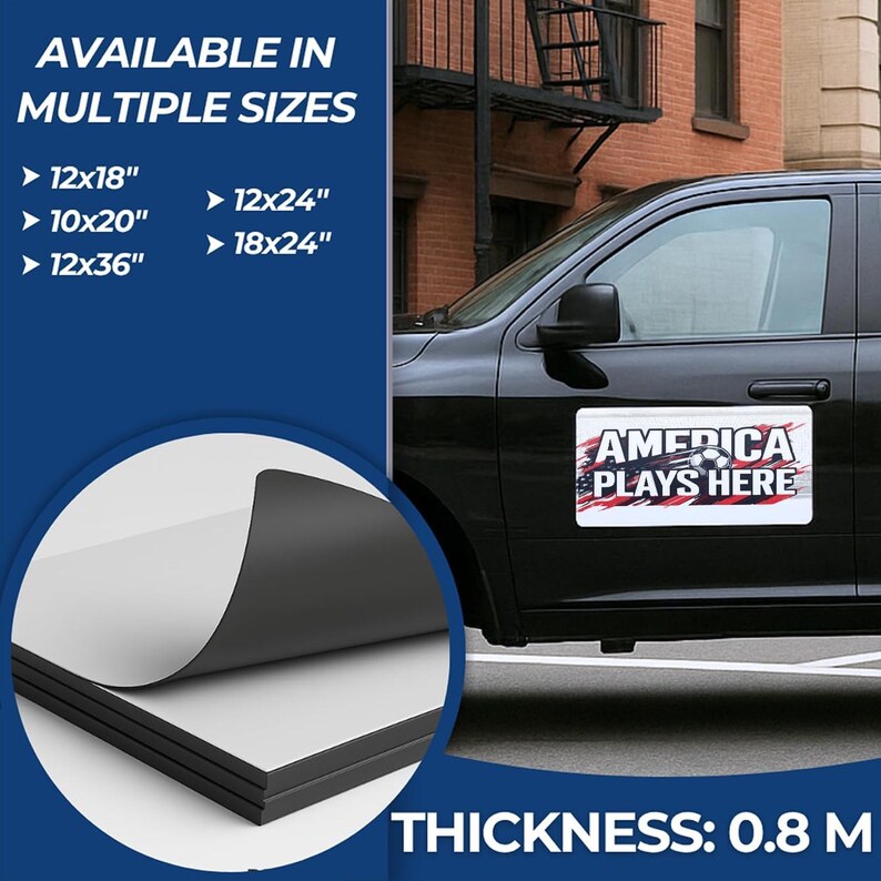 America Plays Here Car Magnet Sign by ST | fifa world Cup football Magnetic