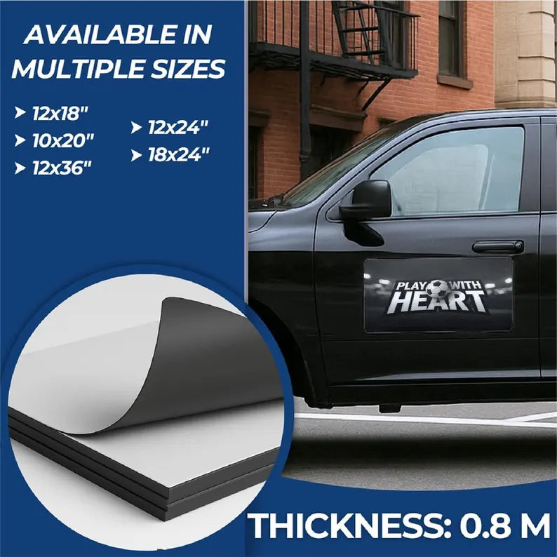 Play with Heart Car Magnet Sign by ST | Soccer Car Magnet