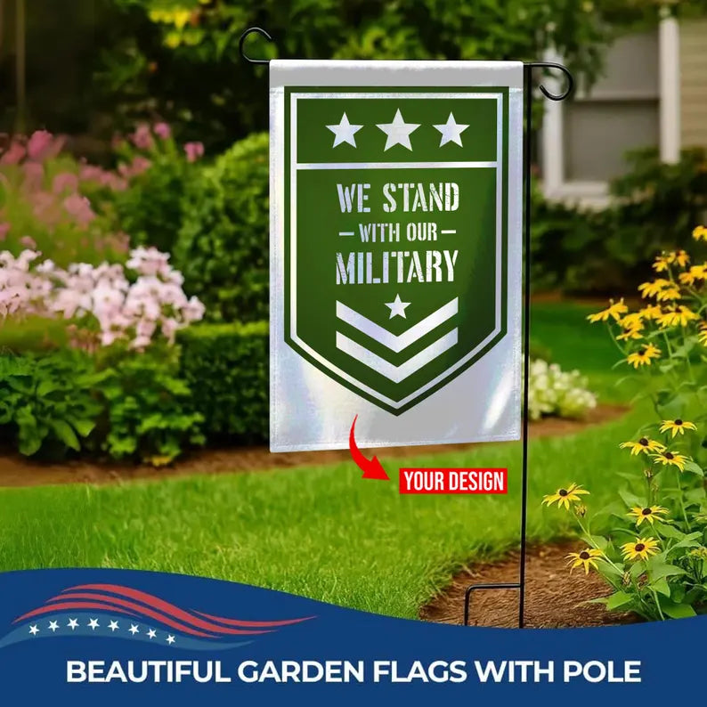 Custom Military Garden Flag 12x18 with Stand