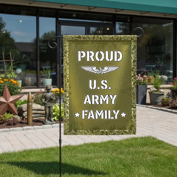 Proud US Army Family Garden Flag 12x18 with Pole