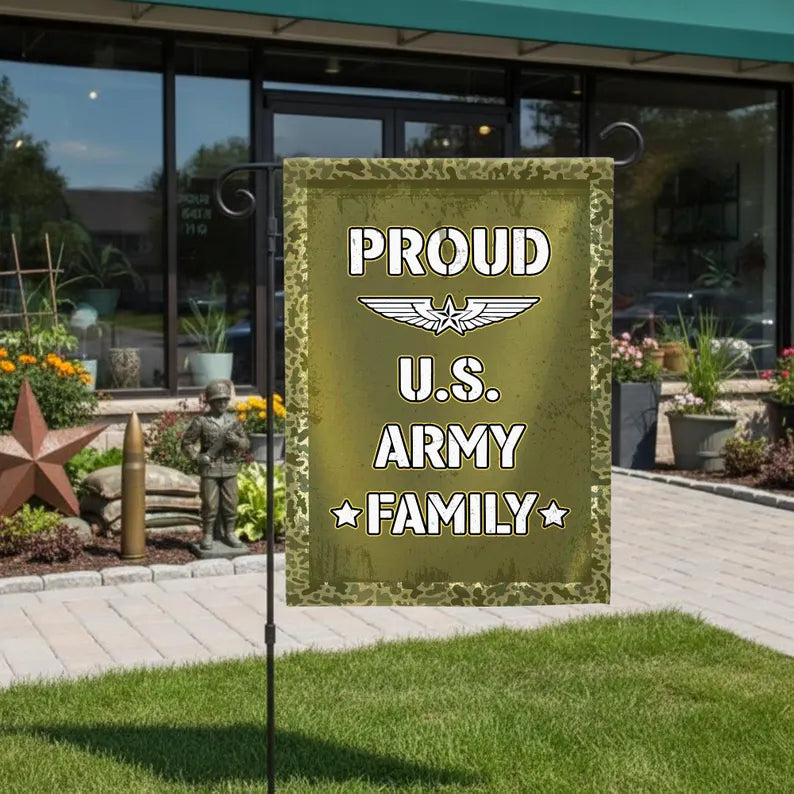 Proud US Army Family Garden Flag 12x18 with Pole