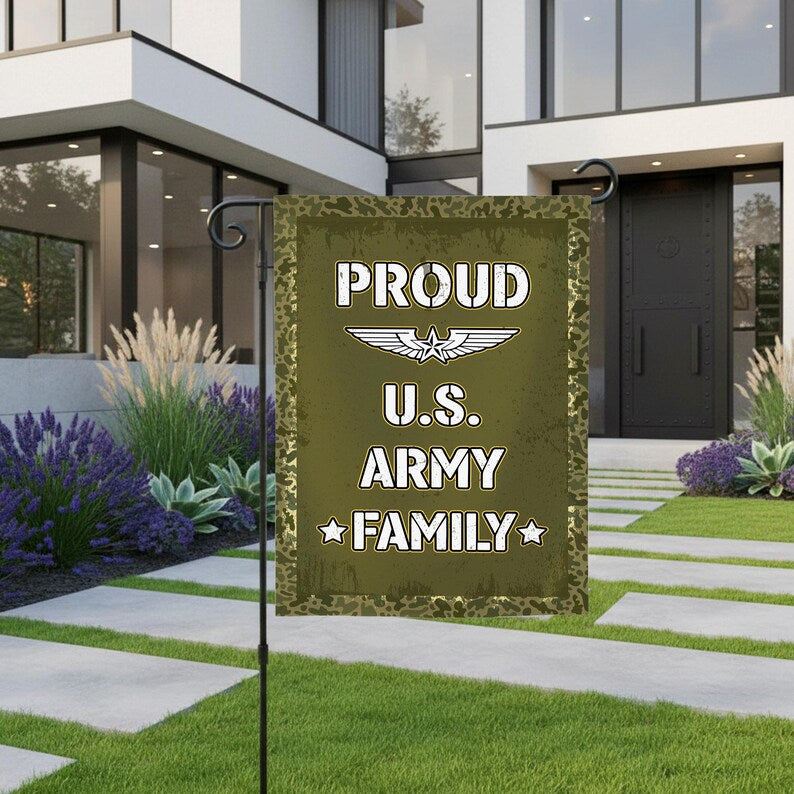 Proud US Army Family Garden Flag 12x18 with Pole